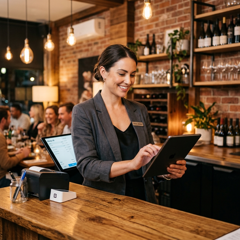 Restaurante operando con sistema Aura POS